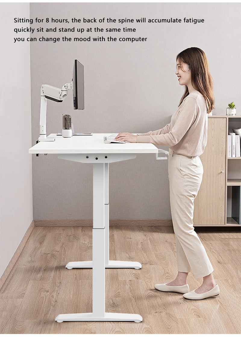 Height Adjustable Electric Standing Desk Sitting Desk Motion Desk For Home Office Protection Ergonomic Cervix Lower Spine