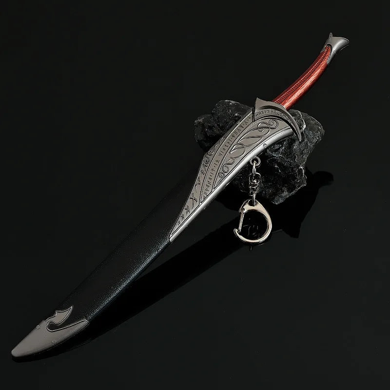 The Lord of the Orcrist Sword Replica – 20cm Zinc Alloy, Non-Sharp Blade with Scabbard, Rings Action Figure Weapon Accessory