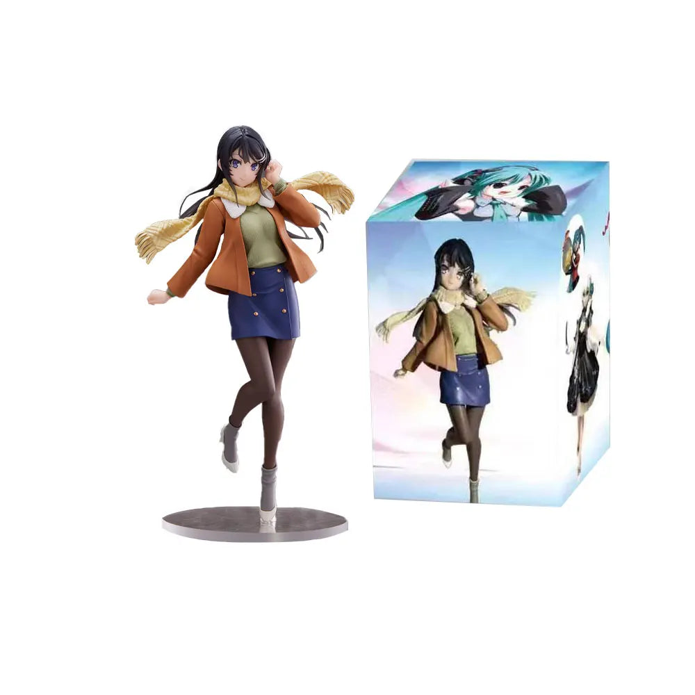 18CM Аниме Rascal Does Not Dream of Bunny Girl Senpai Фигура Sakurajima Mai Stand Анимационен Модел Играчка Подарък Колекция Декорация