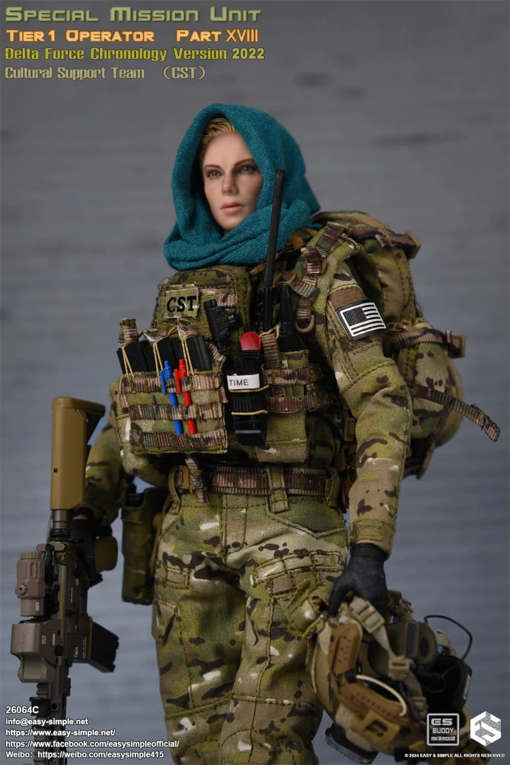 Easy&Simple 26064C 1/6 Soldier Female Member of the CAG Special Forces Full Set 12'' Action Figure Model Toys In Stock