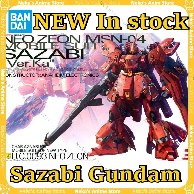 【In Stock】BANDAI MG 1/100 Sazabi Gundam Char's Ver.Ka Model Kit Action Figure Anime Model Desktop Doll Collectibles Gift