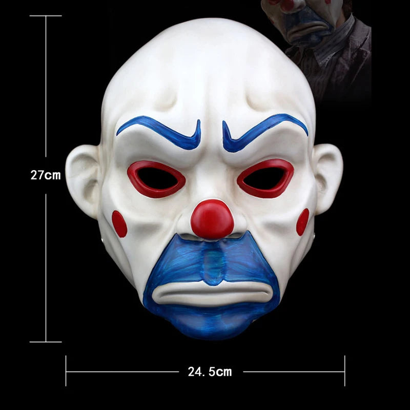 High Quality Resin Mask Collect Halloween Joker Robber Mask Adult Clown Dark Knight Scary Masquerade Party Cosplay Costume Props