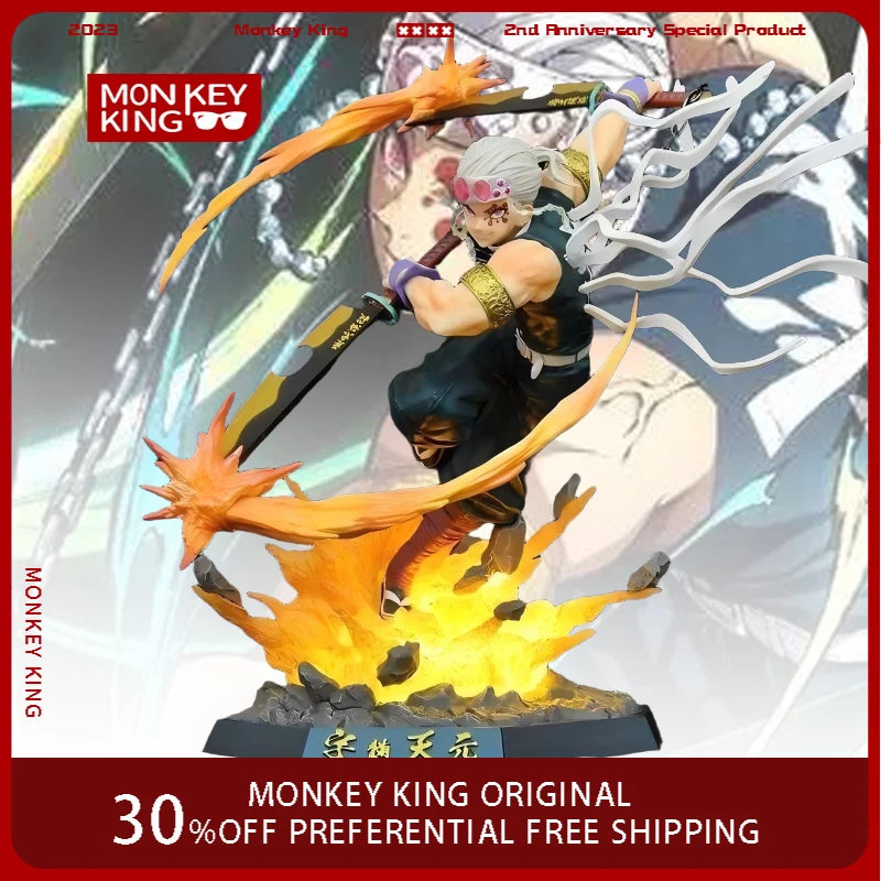 37 cm Dämonentöter: Kimetsu No Yaiba Figur Uzui Tengen kann leuchten Anime-Kollektion Modell PVC-Desktop-Ornamente Kindergeschenke Spielzeug