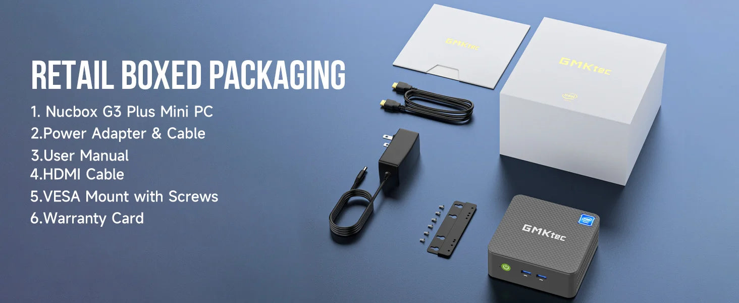 GMKtec G3 Plus Latest Twin Lake N150 Mini PC DDR4 3200MT/s NVMe SSD WiFi6 BT5.2 Windows 11 Pro 2.5G RJ45 Desktop Office Computer