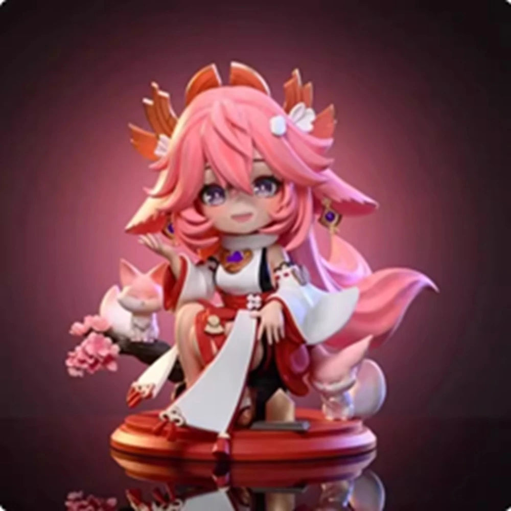 16CM Anime Game Genshin Yae Miko Figure Q version cute model toy gift collection Action Figure PVC Doll