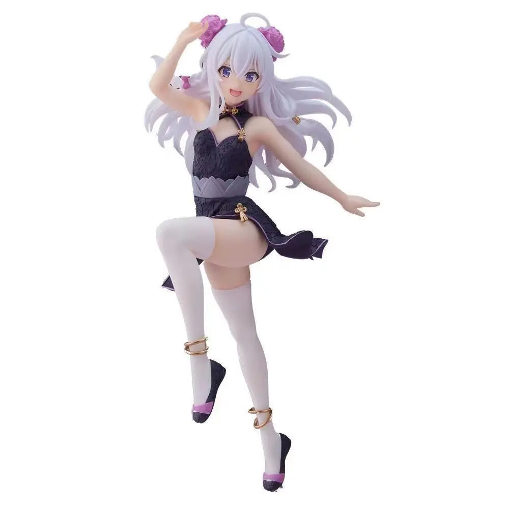 The Journey of Elaina Anime Figures Kimono Cheongsam Elaina Doll Action Figure PVC Model Collect Toys for Children Birthday Gift