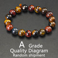 Farbiges Tigerauge-Armband für Männer und Frauen, Charme aus Naturstein, Schmuck, Heilung, Buddha, elastisches Seil, Paar, Kristallperlenarmband