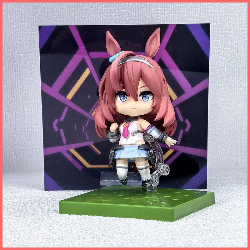 10cm #2665 Mihono Bourbon Uma Musume Pretty Derby Face Swap Chibi Action Figure Collectible Desktop Decor For Anime Fans