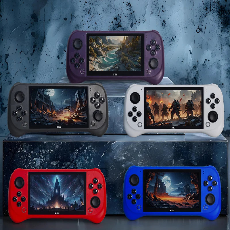 Children's Game Console X53 Handheld Game Console HD 5.1 Inch Large Screen Retro Music Video Playback Watch TV Read E-books