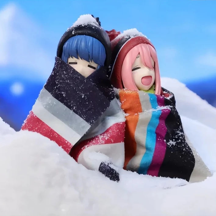 GONG Laid-Back Camp Cloth Action Figure Rin Shima Nadeshiko Kagamihara Anime Figurine Joint Movable Collection Model Toy Desktop