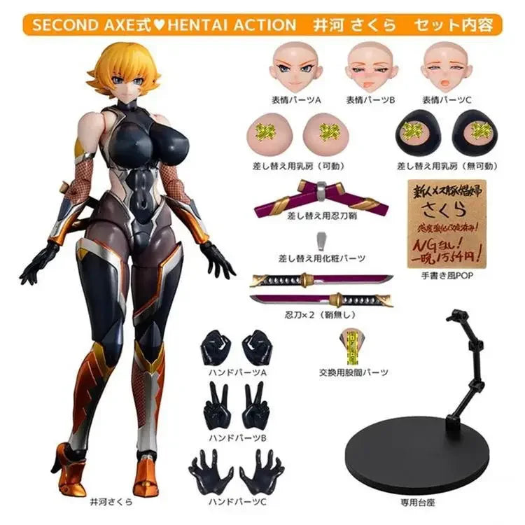 Second Axe Asagi Igawa Actionfigur Taimanin-Serie Figur Native Rocket Boy Modell PVC-Statue Puppensammlung Geburtstagsspielzeuggeschenk