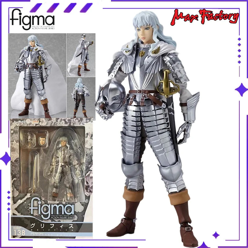 【 in Stock 】 Max Factory Original Figma # 138 Theater Edition Sword Wind Legend Griffith Anime Mobile Doll Model Toy Gift