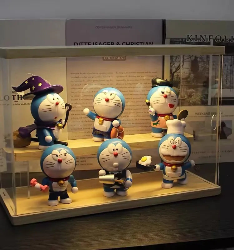 1Set Doraemon Anime Character Nobita Shizuka Action Figure Hand-made Cake Decor Car Ornament Model Doll Toys Kids Birthday Gift