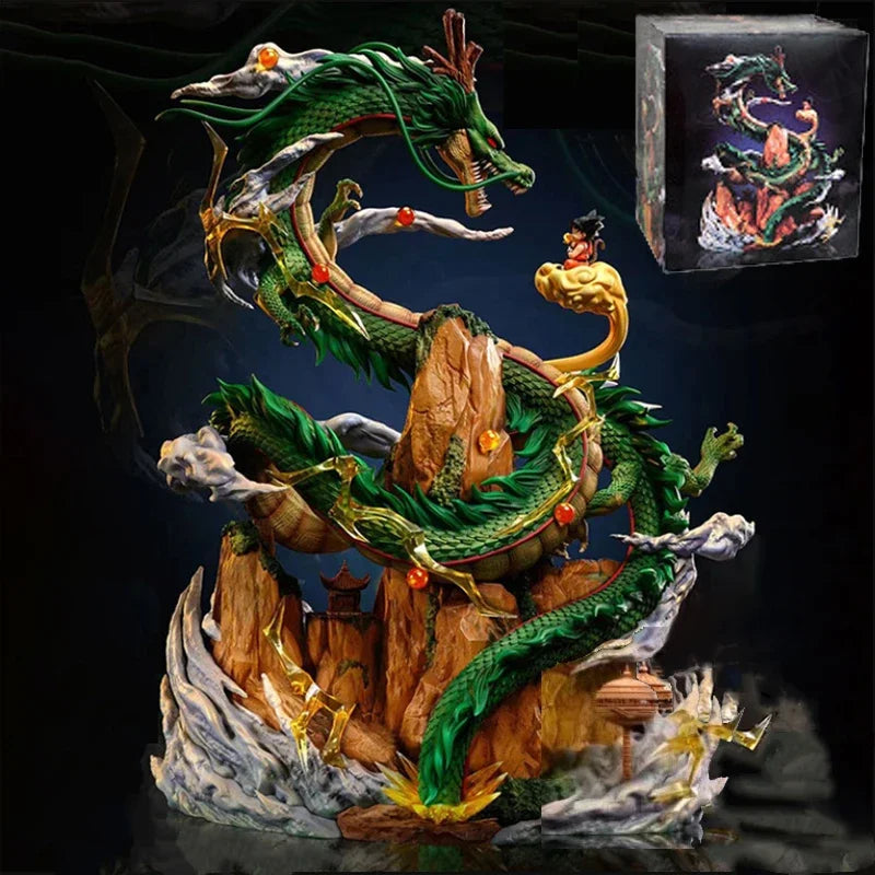 22 см Dragon Ball Z Shenron Фигурка Goku и Wish Shenron Аниме Фигурки PVC Екшън Статуя Колекция Модел Играчки Коледни Подаръци