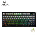 AULA F75 MAX Геймърска механична клавиатура 75% кабелна/Bluetooth/2.4G Hot-Swap RGB клавиатура за електронни спортове с TFT екран за PC/Mac