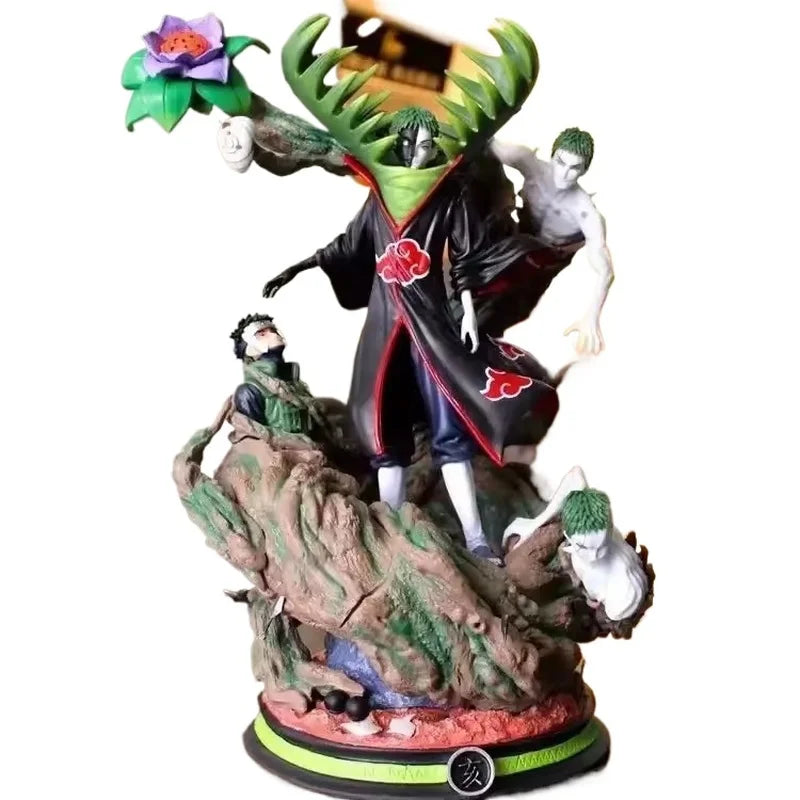 Gk Naruto Shippuden Anime 35 Cm Action Figure - Kurama Chakra Mode With Sasuke Itachi Statue Collection Toy Kyuubi Figma