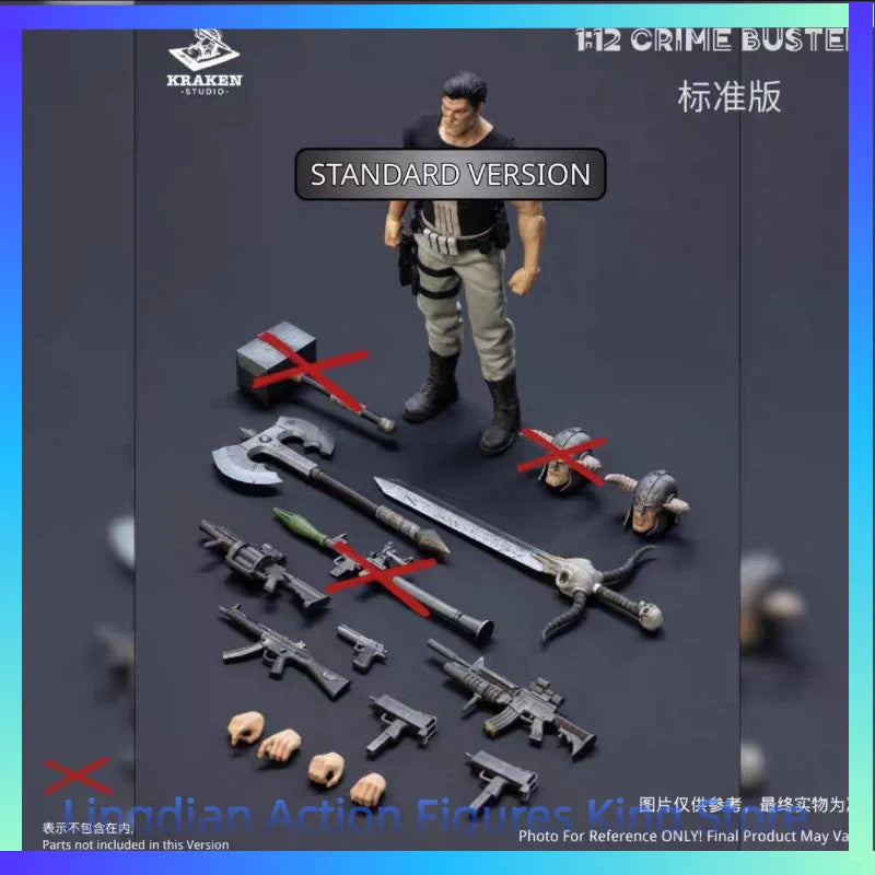 In Stock KRAKEN STUDIO Criminal Buster Punisher 1/12 Action Figure Animation Character Model Toy Collection Gift