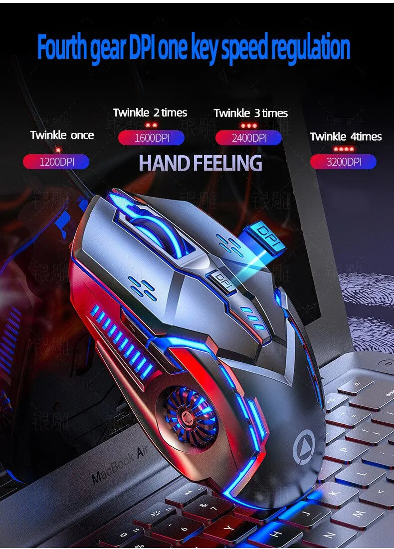 Silver Eagle G5 Stumm Kabelgebundene Maus Sechs Tasten Leuchtendes Spiel E-Sport Maschinen Computerzubehör Grenzüberschreitende Lieferung 