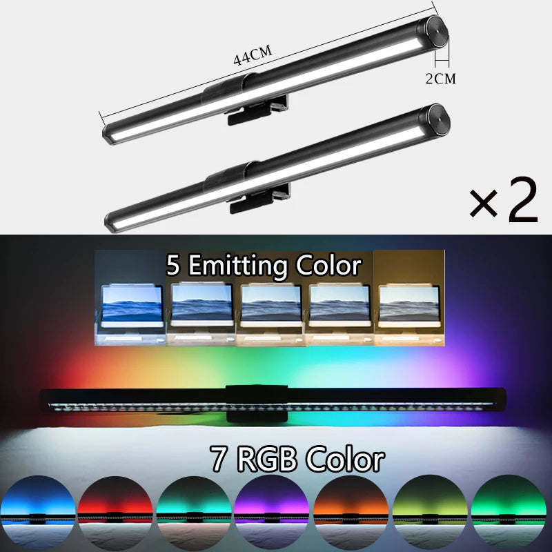 LED Monitor Light Bars Computer Lamps Screen Hanging Light Stepless Dimming PC Monitor Lamp for Gaming Office Study Bedroom