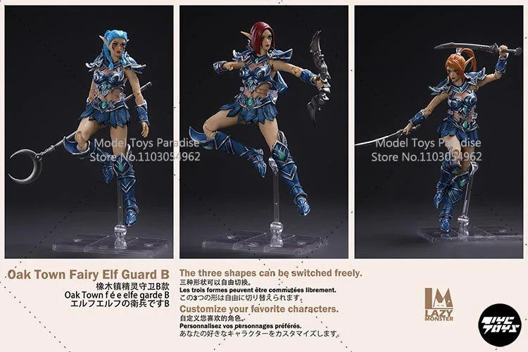 Auf Lager Lazy Monster Studio 17CM Sammlerstück WOW Tyrande Oak Town Elf Hunter Guard Soldatin Actionfigur Modell Geschenke