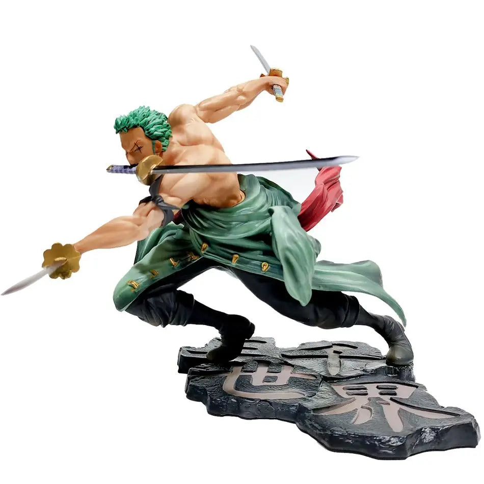 One Piece Roronoa Zoro 10 cm Anime-Actionfigur – Dreiklingen-Sa-Maximum-Manga-Statuemodell für Sammler und Kinder