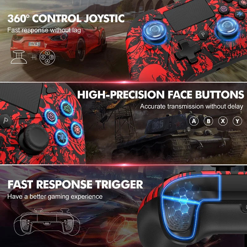 Wireless Controller for PS5 Console Gamepad Gaming Joystick W/Turbo Dual Vibration Macro Programming Game Remote Handle Rocker