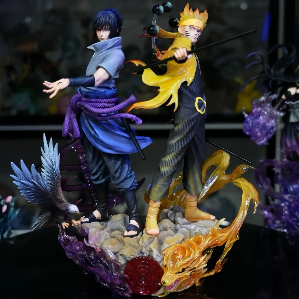 Bandai Action Anime Figure NARUTO Uchiha Madara Sasuke Model Doll Ornaments Collection Decoration Toy Children's Gifts Japanese