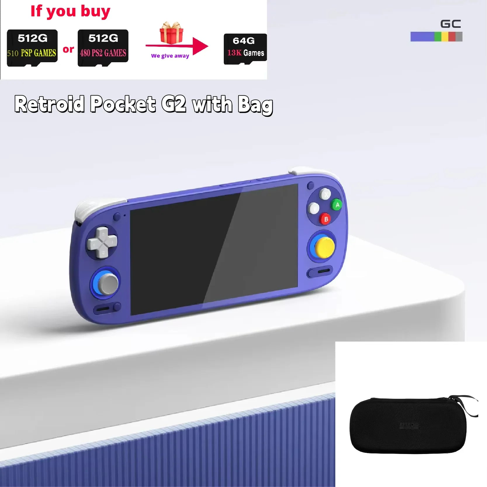 Retroid Pocket G2  Android Game Console 5.5Inch 1080P AMOLED Screen RP G2 Hall-Effect Joystick 5000mAh Handheld Consoles PSP PS2