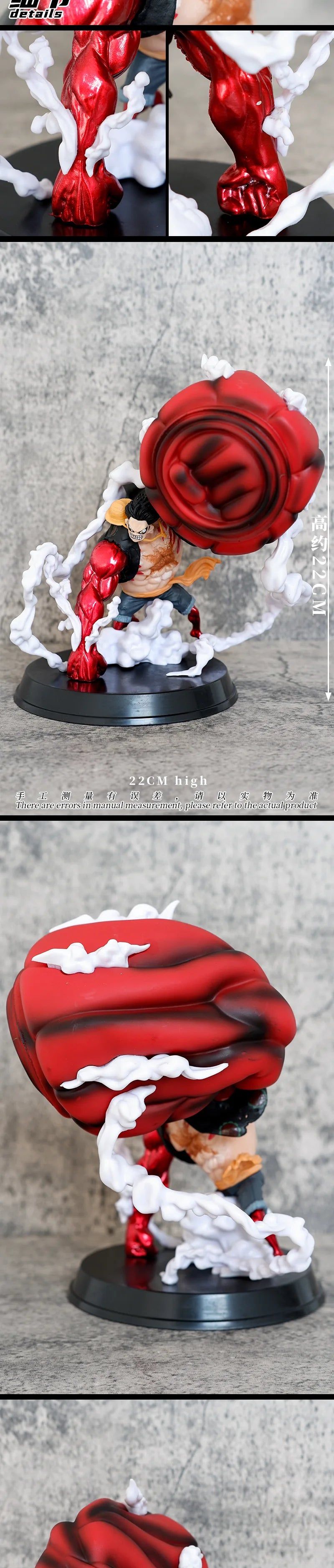 22cm Gear 4 Luffy Statue One Piece GK Figuras Anime One Pieces Model Collectible Action Figure Doll Manga Figurine Gift for Kids