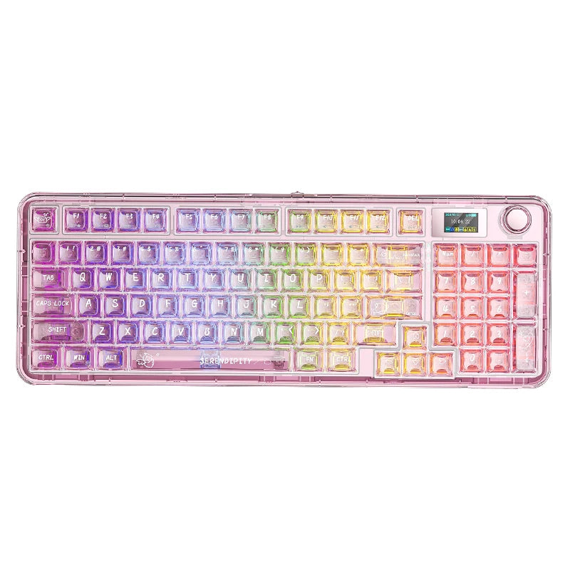 AULA F-NB98 Mechanische Tastatur 3-Modus Multifunktionsknopf Benutzerdefinierter Bildschirm Gaming-Tastatur RGB-Hintergrundbeleuchtung Hot Swap PC Gamer Geschenke
