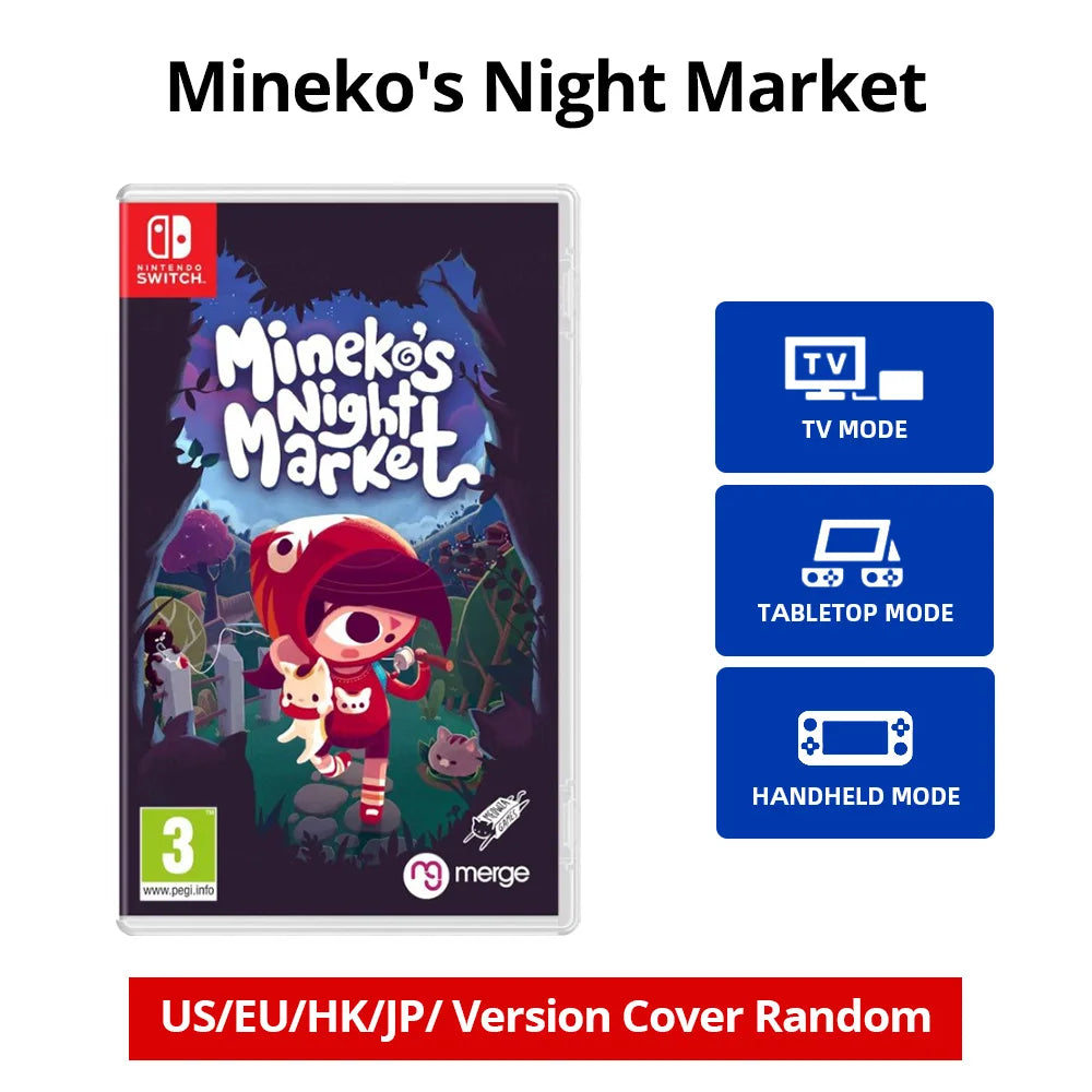 MINEKO'S NIGHT MARKET-Original Nintendo Switch Game Card Games Cartridge Physical Card support TV Tabletop Handheld Modes
