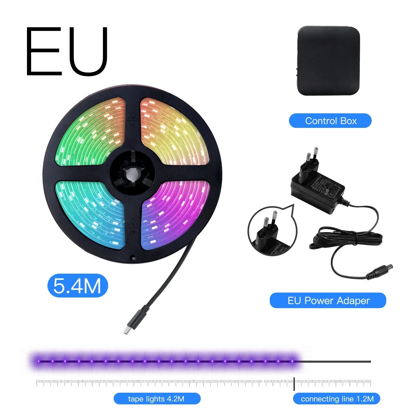 MOES Wifi Smart Ambient Lighting TV Backlight HDMI 2.0 Device Sync Box Led Strip Lights Kit Alexa Voice Google Assistant Control