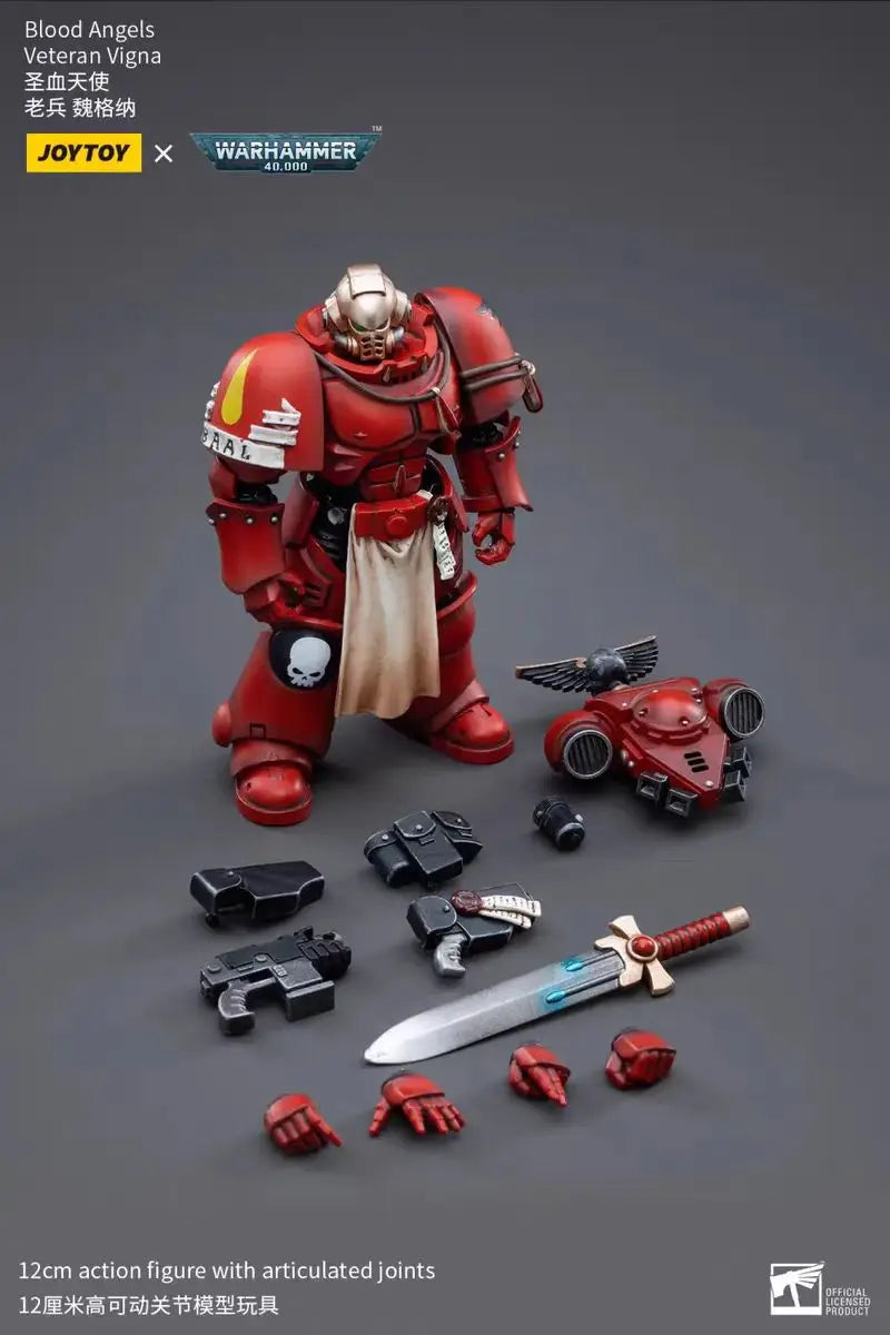 【In Stock】JOYTOY Warhammer 40K Blood Angels Veteran Vigna Salus Alberigo Laenatus 4PCS 1/18 Action Figure Toy Model