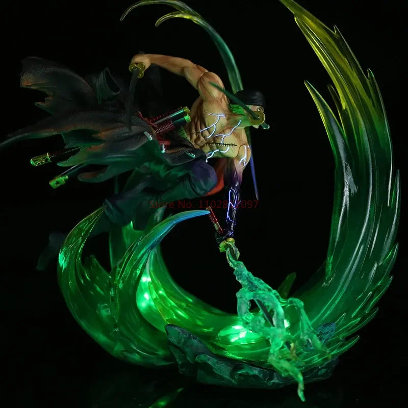 24 cm One Piece Figur Roronoa Zoro Anime Figuren Gk Leuchtende PVC Statue Modell Kühle Raumdekoration Spielzeug Geschenk Kinder