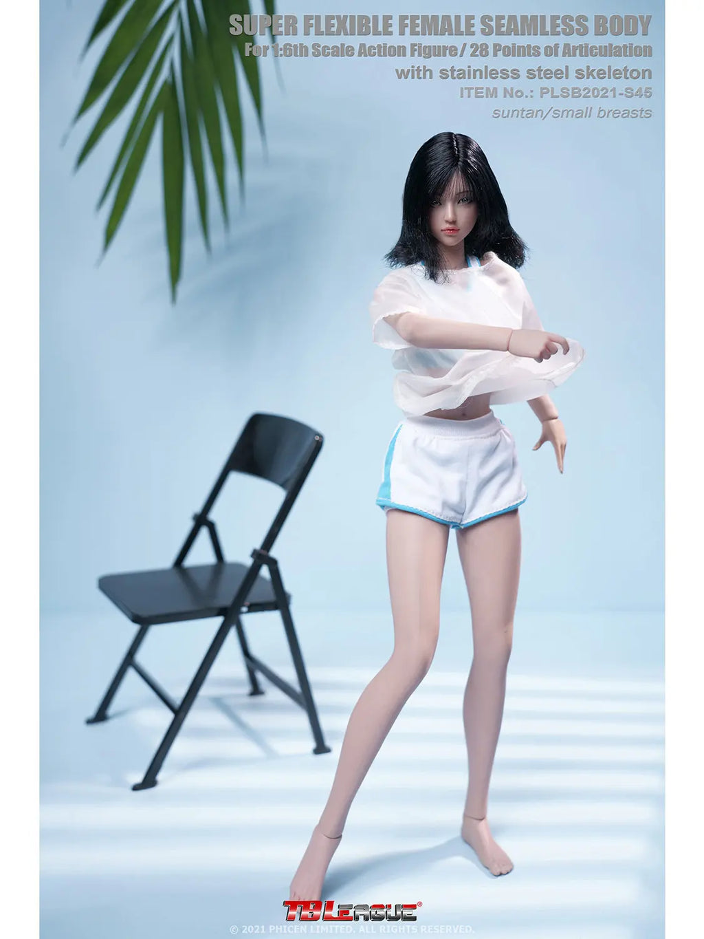 TBLeague PLSB2021-S44/S45 1/6 Scale Steel Skeleton Super Articulated Female Body Pale Skin Small Breasts Collectible Figure