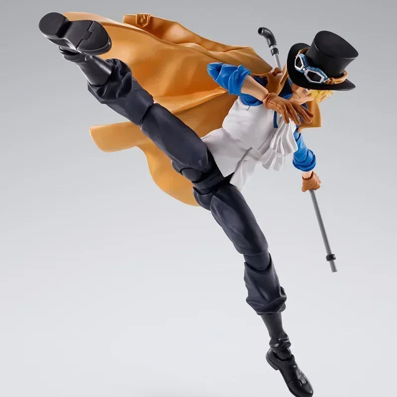 In Stock ONE PIECE PORTGAS.D.ACE SABO Luffy Bandai S.H.Figuarts SHF Model Kit Action Figures Model Toy Gift for Children