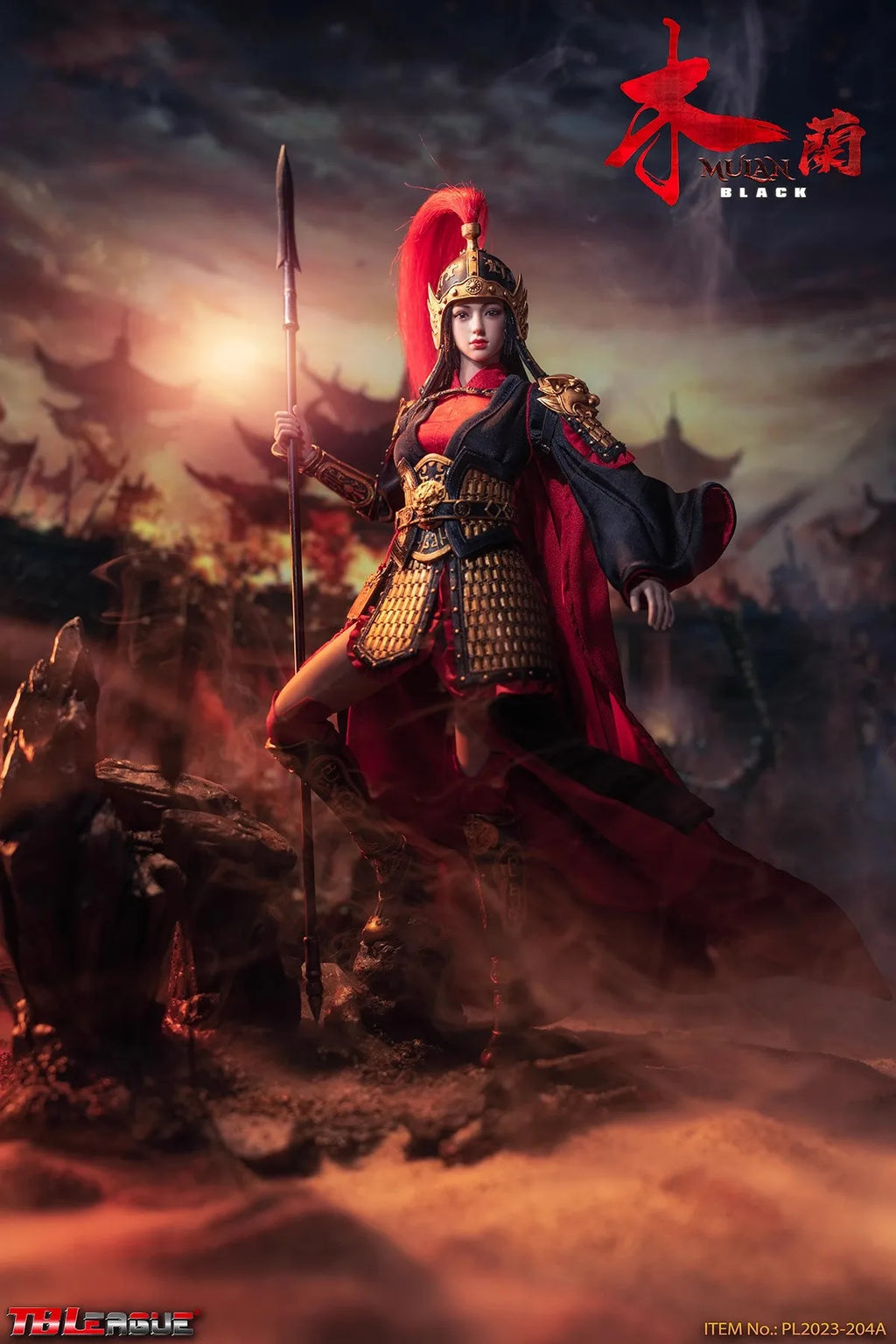 TBLeague PL2023-204 A 1/6 Soldier Female General MULAN Black 12'' Action Figure Model Toy In Stock