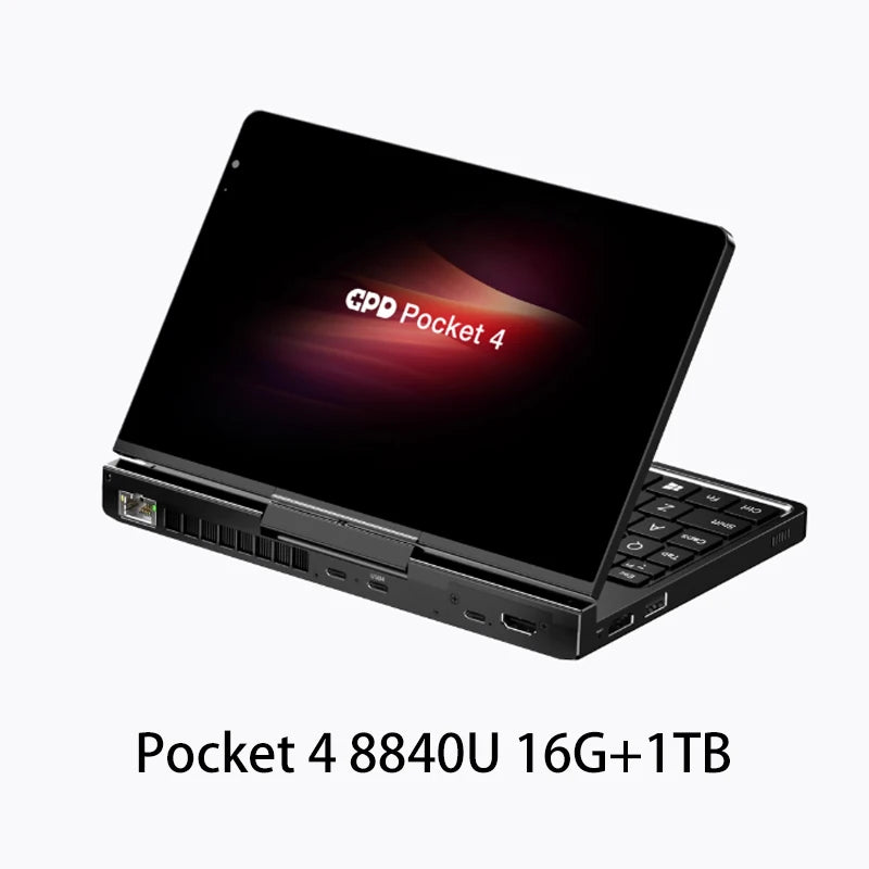 GPD Pocket4 AMD 8840U 16G 1TB 8.8inch 2560×1600 144hz Portable Laptop Tablet 2-In-1 Touch Screen High-Performance Gaming Mini Pc