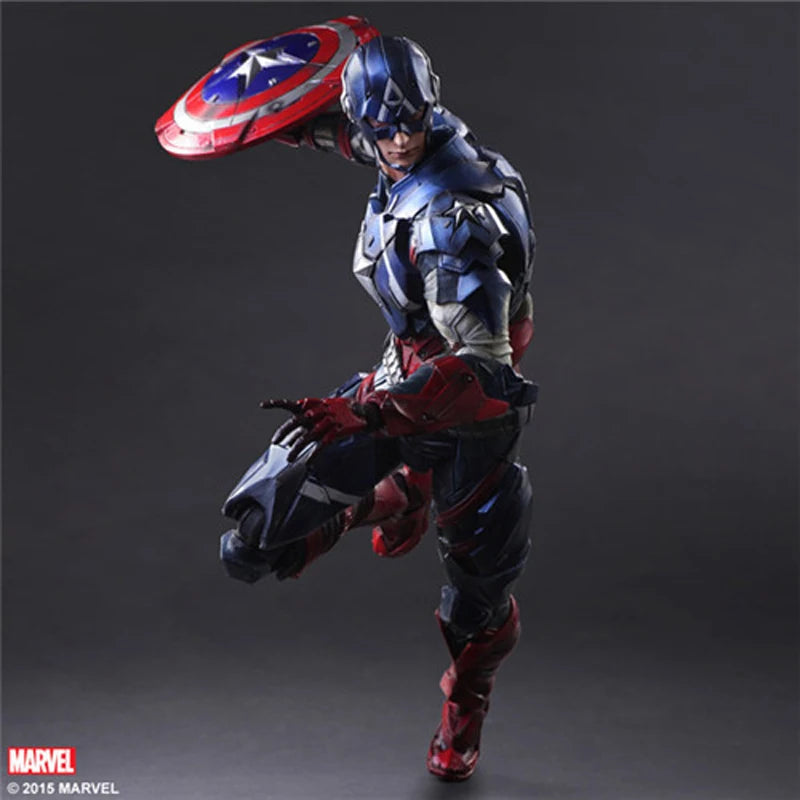 Play Arts Captain America Actionfigur Bewegliche Marvel Collection Avengers Modellspielzeug