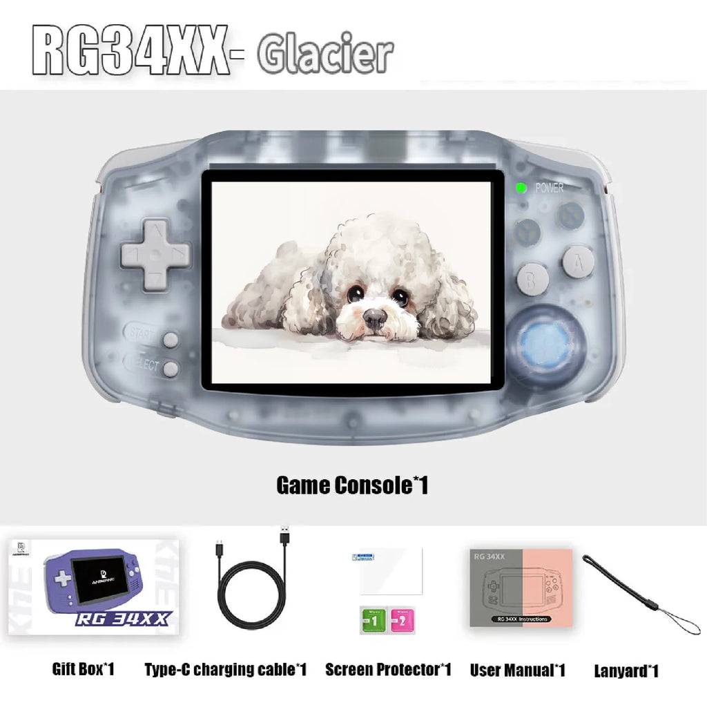 ANBERNIC RG 34XX RG34XX Retro Handheld Game Consoles Video Game Player 3500mAh 256G PSP Game 3.4inch IPS Screen Linux System Hot