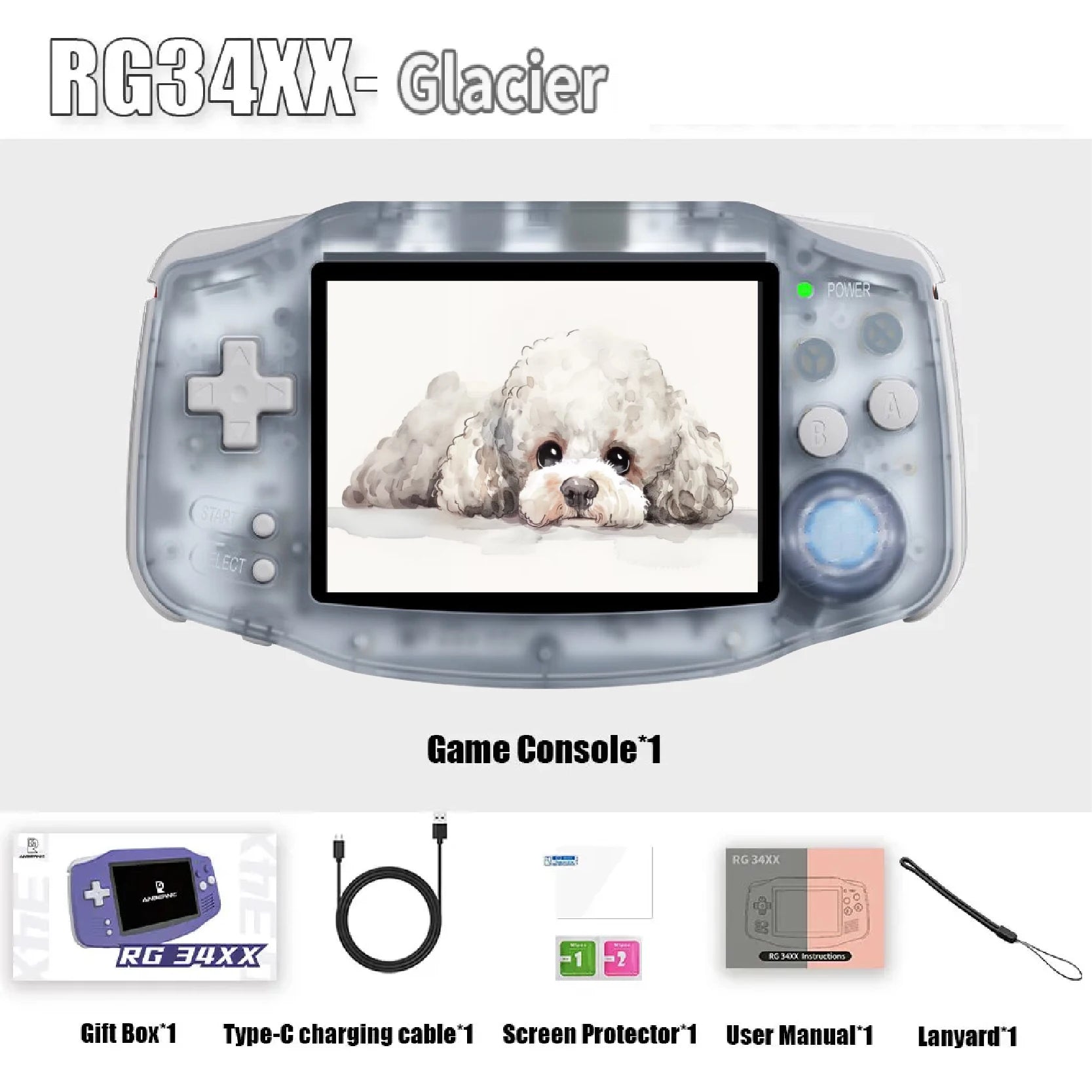 ANBERNIC RG 34XX RG34XX Retro Handheld Game Consoles Video Game Player 3500mAh 256G PSP Game 3.4inch IPS Screen Linux System Hot