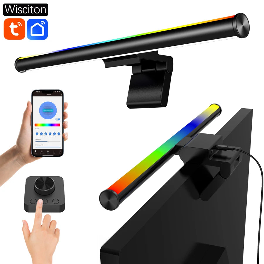 APP/Remote Control LED Monitor Light Bar Computer Screen Hanging Lights Music rhythm Desk RGB Atmosphere Table Lamp  Lighting