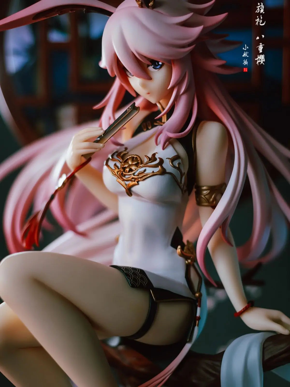 22CM Anime Game Figure Yae Sakura Game Collapse Gakuen Sitting Posture Decoration Model Dolls Toy Gift Collect Box Ornaments PVC