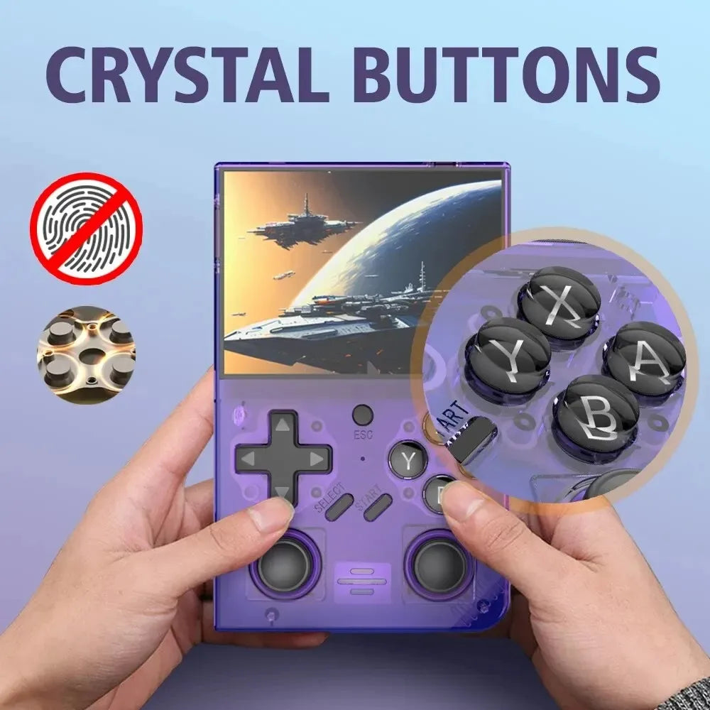 Open Source R35Plus Retro Handheld Video Game Console Linux System 3.5 Inch IPS Screen Portable Pocket Video Player 64GB Games