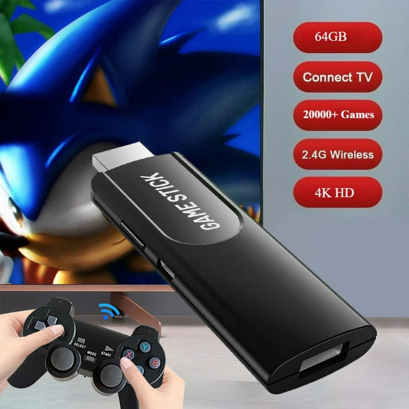 K8 Retro Game Console 2.4G Dual Wireless Controller TV Game 4K HD 20000 Retro Classical Games Retro Game Player Dual-Player Game