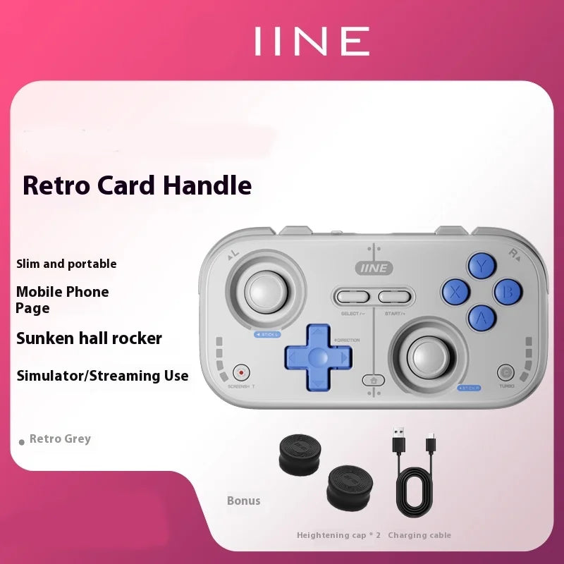 IINE Retro Pocket Gamepad Retro Gaming Controllers Wireless Bluetooth 1000Hz Hall Joystick Portable For Android IOS Phones PC NS