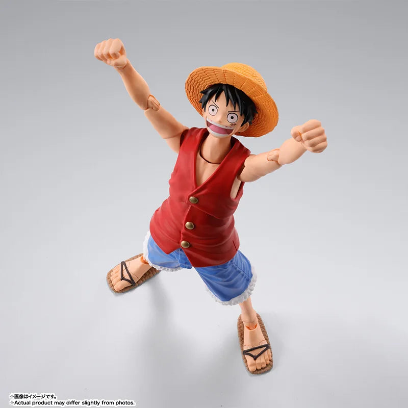 Bandai Original One Piece Modellbausatz Anime Figuren SHF Monkey D. Luffy Romance Dawn Actionfiguren-Sammlerstück Modell Kinderspielzeug Geschenke