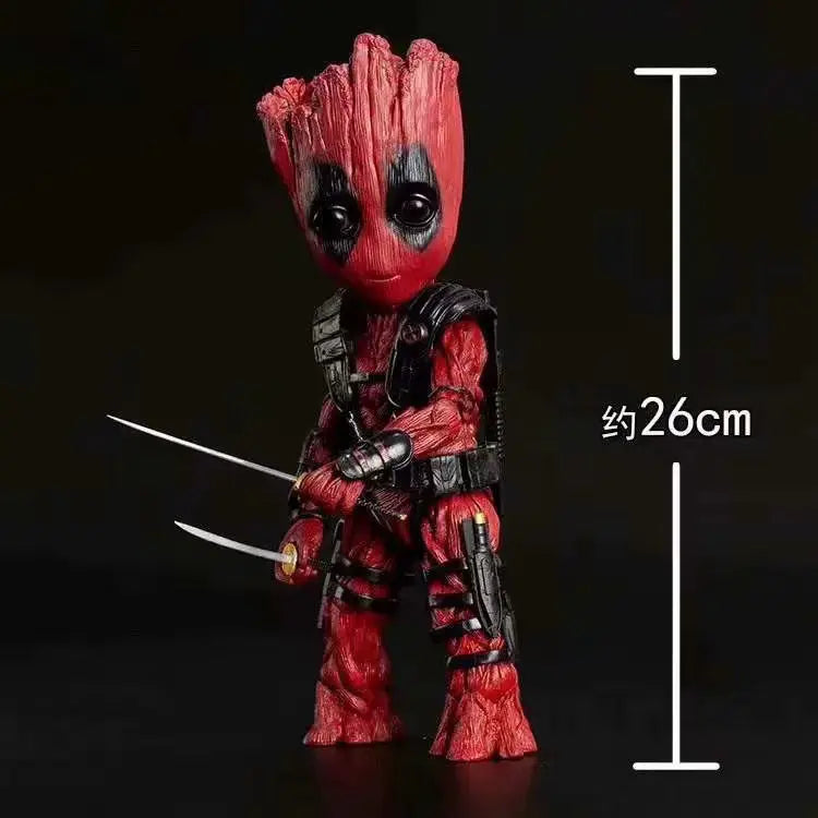 25cm Marvel Groot Cos Deadpool Wolverine Series Action Figure Hawkeye Movable Joint Figures Boy Toys Ornaments Birthday Gift
