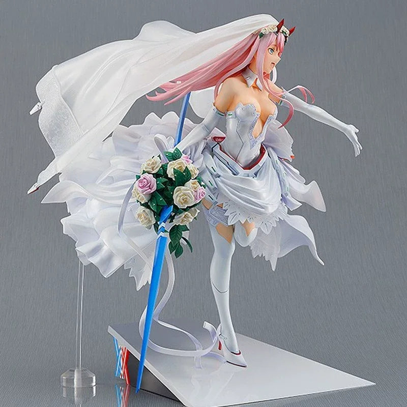 Darling In The Franxx Zero Two 1/7 Scale 27cm Wedding Dress Ver Anime Figure Collectible Model Desktop Decoration Gift For Anime