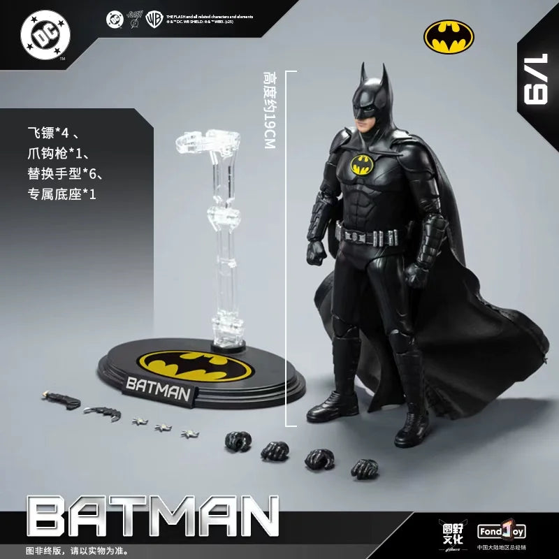 Fondjoy 1/9 2023 Keaton Batman Action Figure Collectible Trendy Toy Statue Desktop Ornament Doll Model Kit Boy Fans Gift